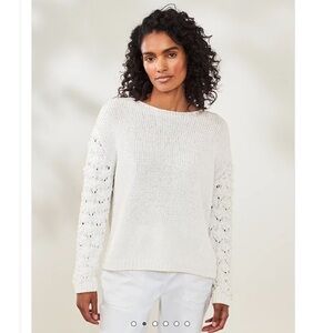 The white company Pointelle Sleeve Sweater